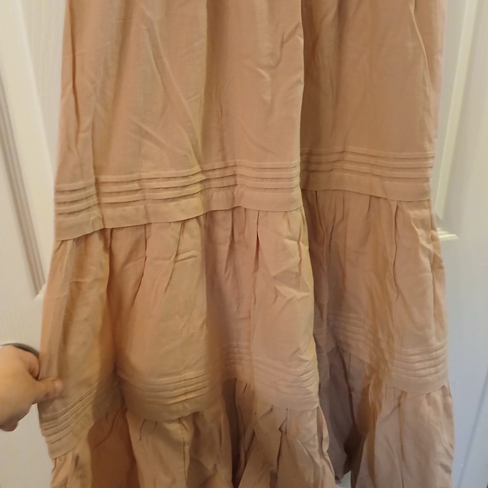 Pampelone NWT Pink Mauve BOHO Sleeveless Festival Spring Ruffle Maxi Dress-S - Picture 8 of 16